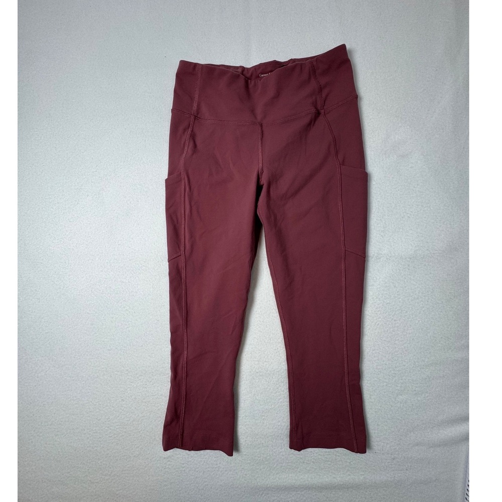 Athleisure Garnet Hill Womens XS Capri Leggings Mauve Side‎ Pockets High Rise